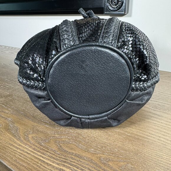 Black Snakeskin-Embossed Shoulder Bag — NWOT - Picture 3 of 12